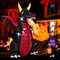 Costway 8 FT Halloween Inflatable Fire Dragon Giant Blow up Decoration with LED Lights
